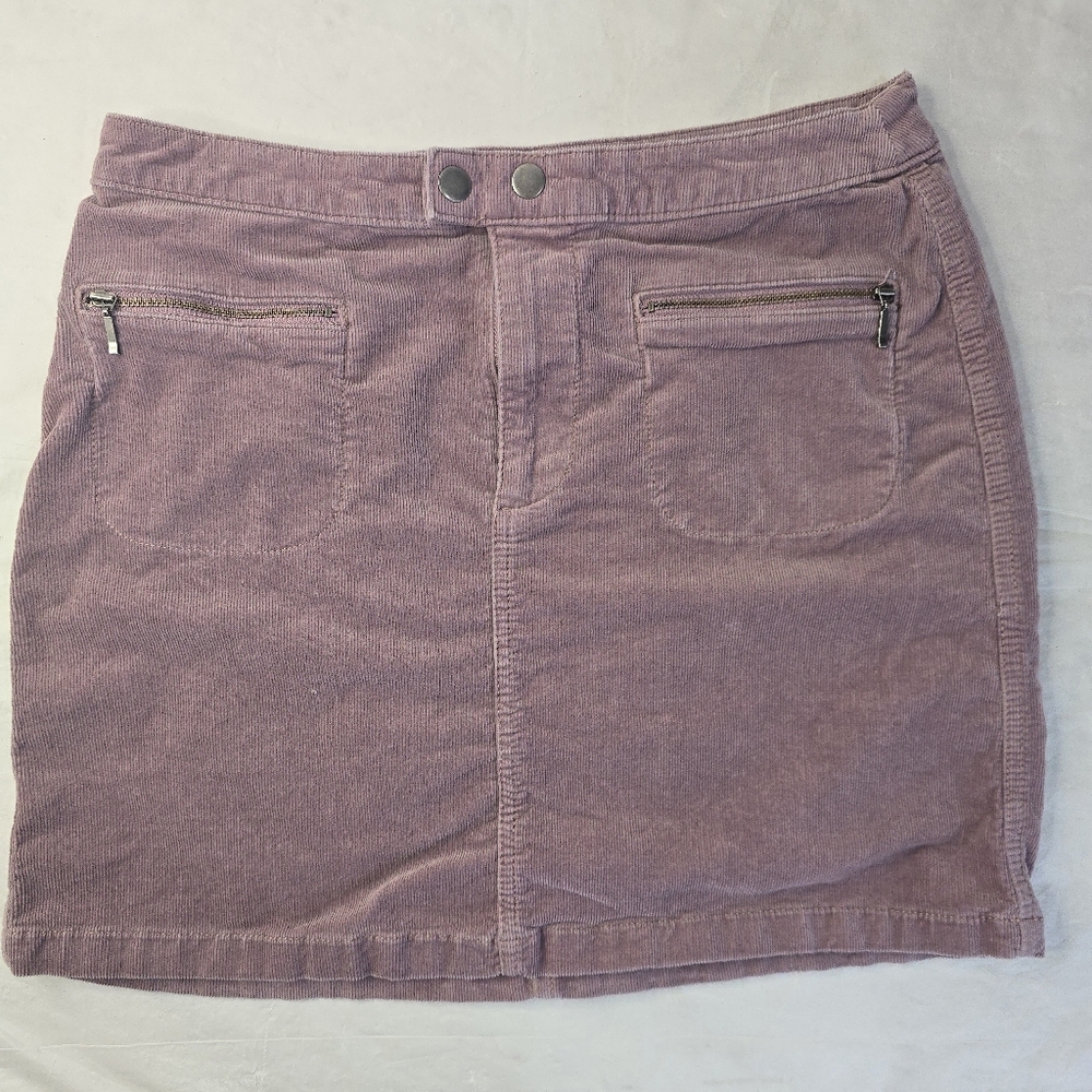 Mossimo Corduroy Mini Skirt Mauve Pink Y2k Zip Front Snap Pockets Fitted 6